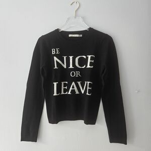Alice + Olivia Black Graphic Sweater, sM
